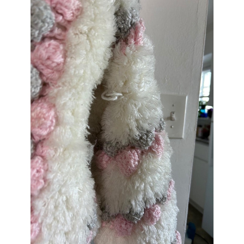 whimsical vintage 70's shaggy‎ knit pompom crochet jacket ~ needs repair - Picture 8 of 11